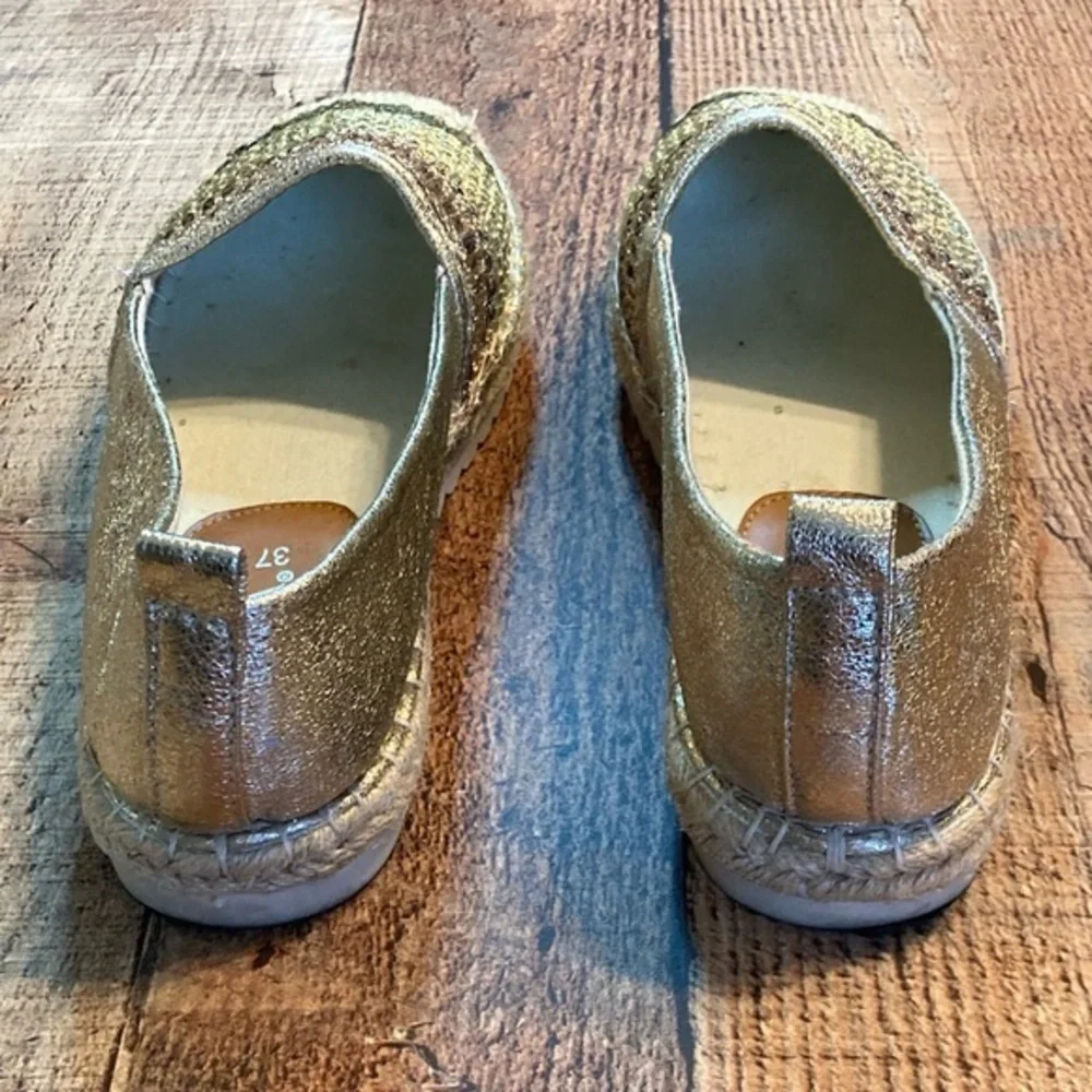 Patrizia‎ Spring Step Austral Gold Metallic Espadrille Flats Beaded Shoes EU 37